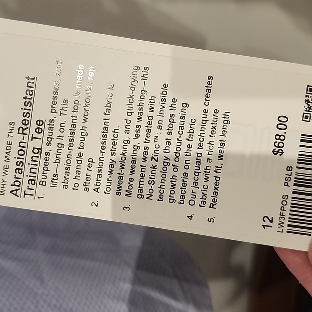 NWOT Lululemon Abrasion Resistany Training Tee - Picture 2 of 4